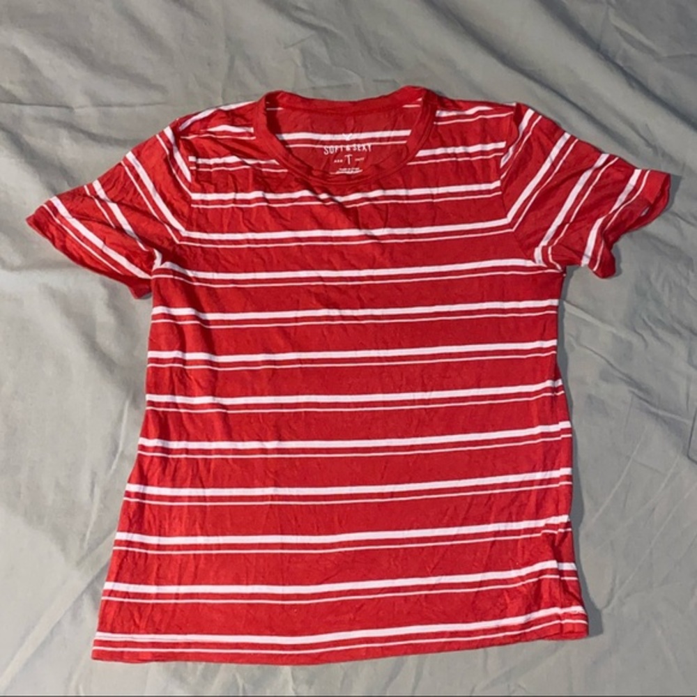 American Eagle Red Striped Teeshirt!